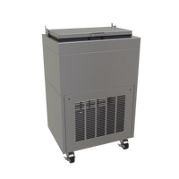 Glastender Mobile Modular Ice Cream Freezer with Hinged Lid, Self-Contained Refrigeration, Stainless Steel, for 2 x 3-Gallon Tubs
