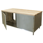 Thumbnail image #1 for BK Resources CMT-3072H2 72-Inch Dual-Access Hard Maple Top Chef Table with Stainless Steel Cabinet Base