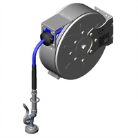 T&S Brass B-7122-C01M Enclosed Stainless Steel Retractable Hose Reel with 3/8-Inch x 30-Foot Hose and 1.15 GPM Spray Valve