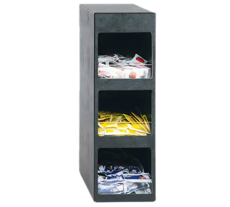 Product image #1 for AcryFab Vertical Three-Pocket Countertop Condiment Dispenser Cabinet
