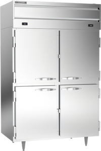 Beverage Air P-Series Dual-Temperature 2-Section Reach-In Refrigerator/Freezer with 4 Lockable Half Doors, 42.02 Cubic Feet