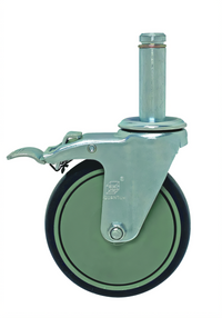 Quantum 5-Inch Thermoplastic Resin Stem Caster Kit, 2 Swivel with Brakes and 2 Rigid