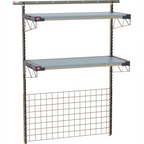 Thumbnail image #1 for Metro SmartWall Life SW-2148S4-72-BASE Tall Wall-Mounted Shelving Starter Kit, 304 Stainless Steel, Wire Grid and 2 Polymer Shelves