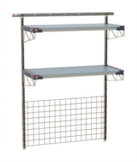 Metro SmartWall Life Tall Wall-Mounted Starter Shelving Base Kit with Wire Grid and MetroMax 4 Shelves