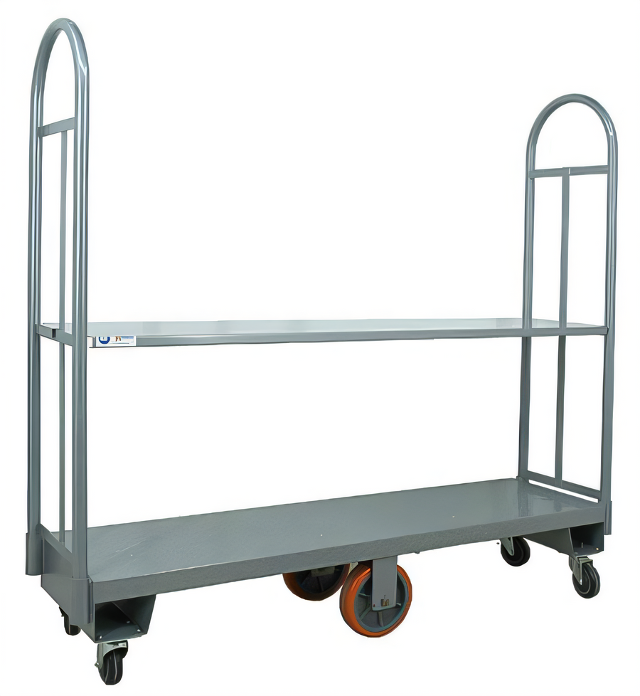 Product image #1 for Heavy-Duty Two-Shelf Steel Utility Cart Platform Truck, 16 x 63 Inches, 2500 lb Capacity