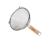 Crestware 10-1/4 Inch Fine Single Mesh Strainer with Wood Handle