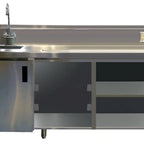 Thumbnail image #1 for Advance Tabco BEV-30-72L-GR 72-Inch Left-Sink Beverage Table with Urn Trough, Glass Rack, and Enclosed Stainless Steel Base