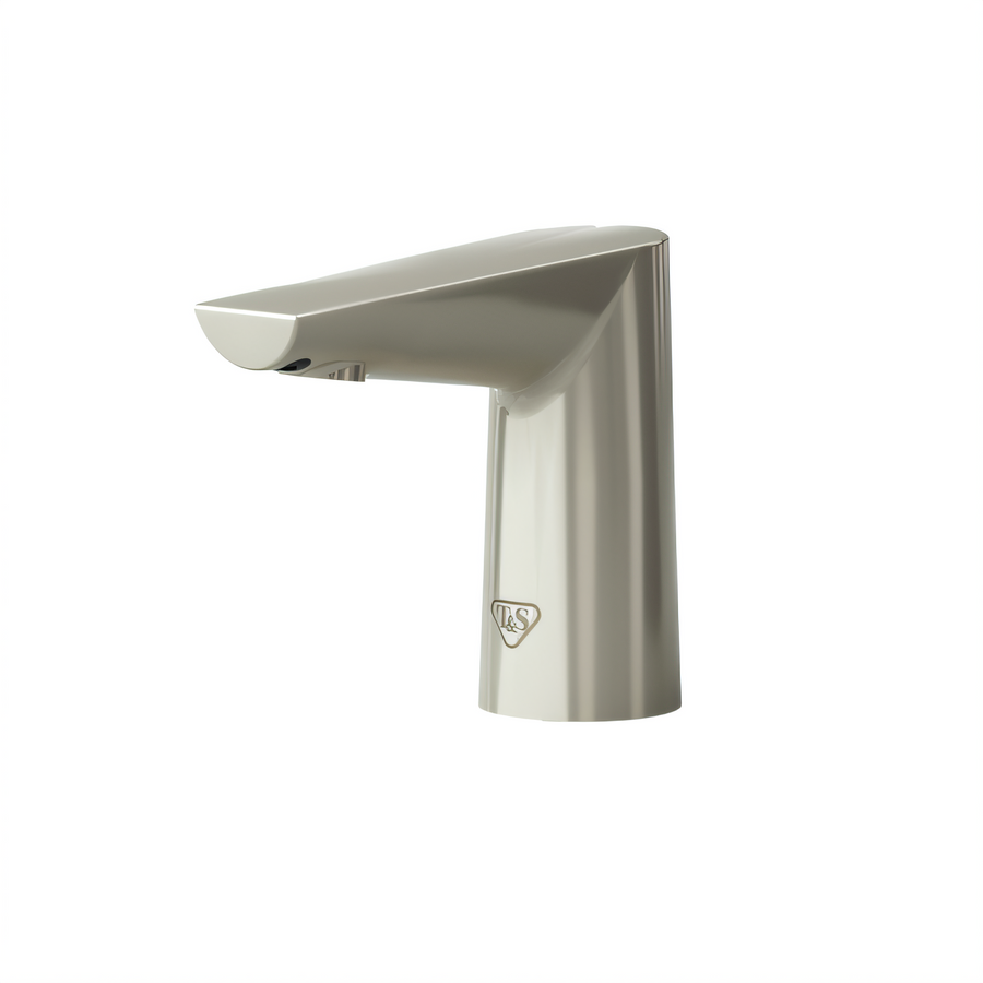 Product image #1 for T&S Brass WaveCrest Electronic Sensor Touchless Lavatory Faucet, Single-Hole Deck Mount, Brushed Nickel, 0.5 GPM