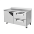 Thumbnail image #1 for Turbo Air Super Deluxe 60-Inch Two-Section Worktop Refrigerator with 1 Door and 2 Drawers