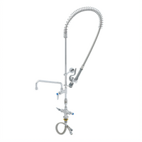 EasyInstall Single-Hole Deck Mount Pre-Rinse Add-On Faucet with 12-Inch Swing Nozzle and 0.65 GPM Spray Valve