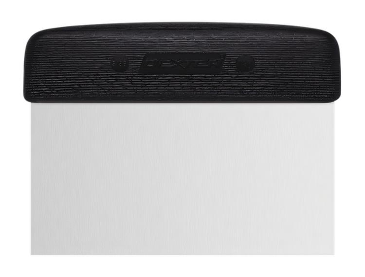 Product image #1 for Sani-Safe 6 x 3 Inch Stainless Steel Dough Cutter/Scraper with Black Textured Polypropylene Handle