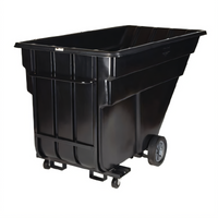 Rubbermaid Commercial Products Mobile Open Top Tilt Truck Trash Cart, 1-1/2 Cu. Yd. Capacity, Black