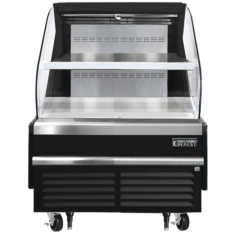 Product image #1 for Everest Refrigeration 37-1/4 Inch Wide Horizontal Open Display Merchandiser, 7.4 Cu. Ft., Self-Contained R290, Black