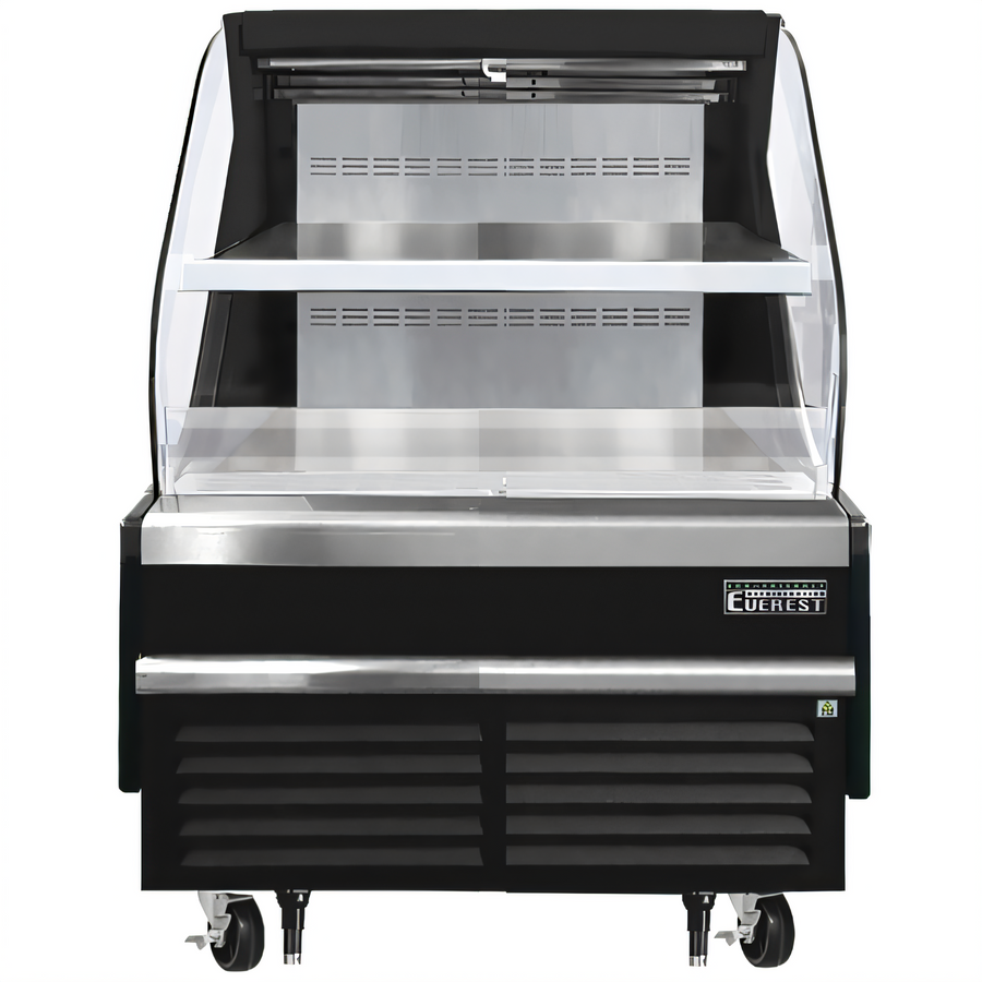 Product image #1 for Everest Refrigeration 37-1/4 Inch Wide Horizontal Open Display Merchandiser, 7.4 Cu. Ft., Self-Contained R290, Black