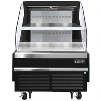 Everest Refrigeration 37-1/4 Inch Wide Horizontal Open Display Merchandiser, 7.4 Cu. Ft., Self-Contained R290, Black