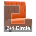 Thumbnail image #1 for ATSMFG ATS AT&S-ATQ-K48-RD GR8 Kevin Three Quarter Circle Booth, single, 48" x 90" x 90" x 48"long x 48" high, Raindrop back, removable sinuous