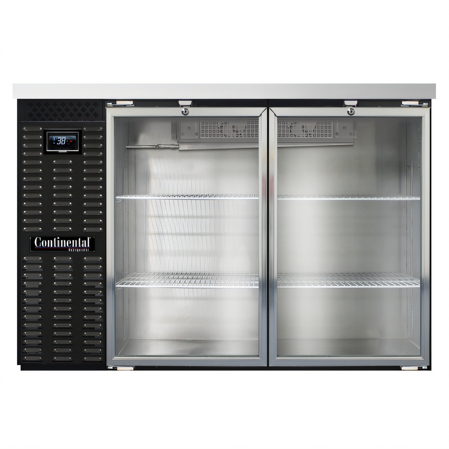 Product image #1 for Continental Refrigerator BB50NGD 50" Black Enamel 2-Glass Door Back Bar Cooler