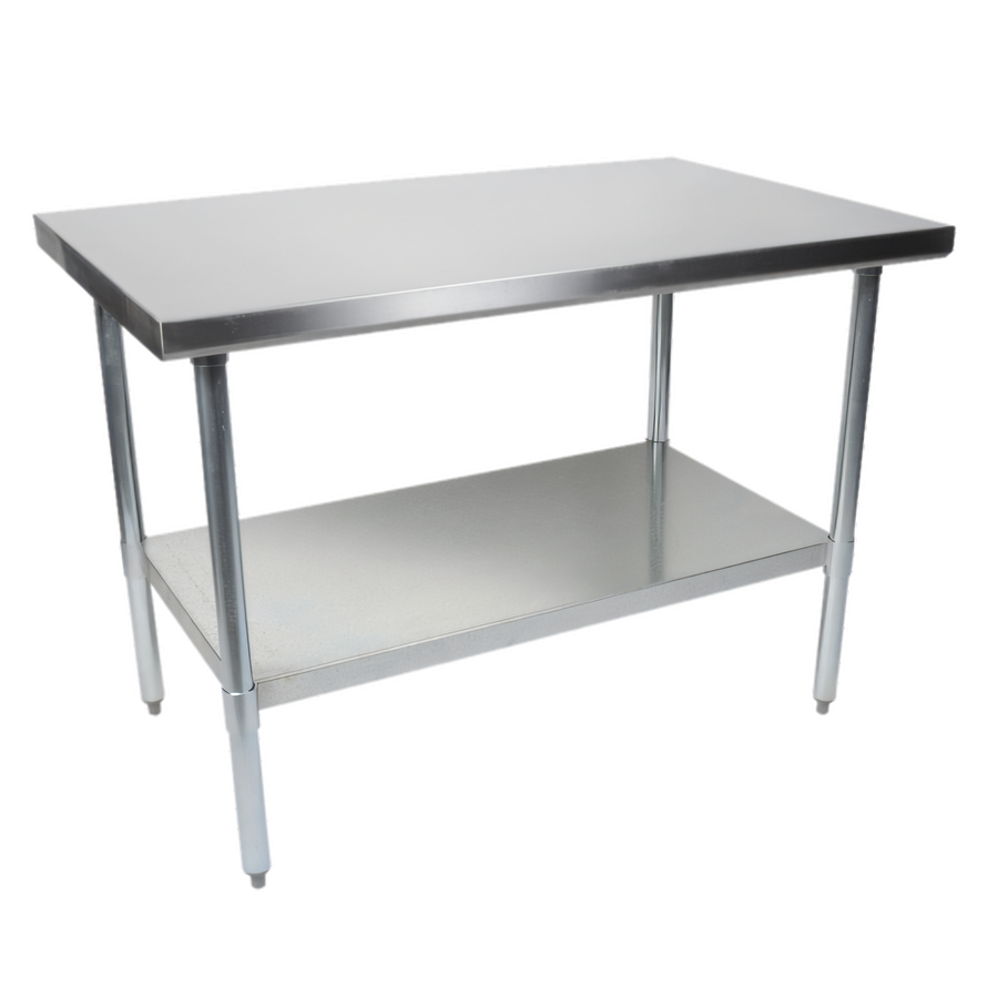 Product image #1 for John Boos Stallion Economy Stainless Steel Work Table, 96 x 24 Inches, Flat Top with Galvanized Base