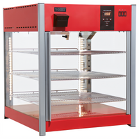 Winco Heated & Humidified Countertop Hot Food Display Merchandiser with 2 Pass-Through Doors and 3 Shelves
