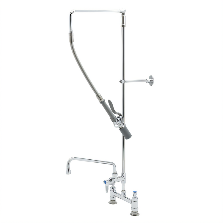 Product image #1 for T&S Brass EasyInstall Deck Mount Pre-Rinse Unit with Add-On Faucet and 12-Inch Swing Spout