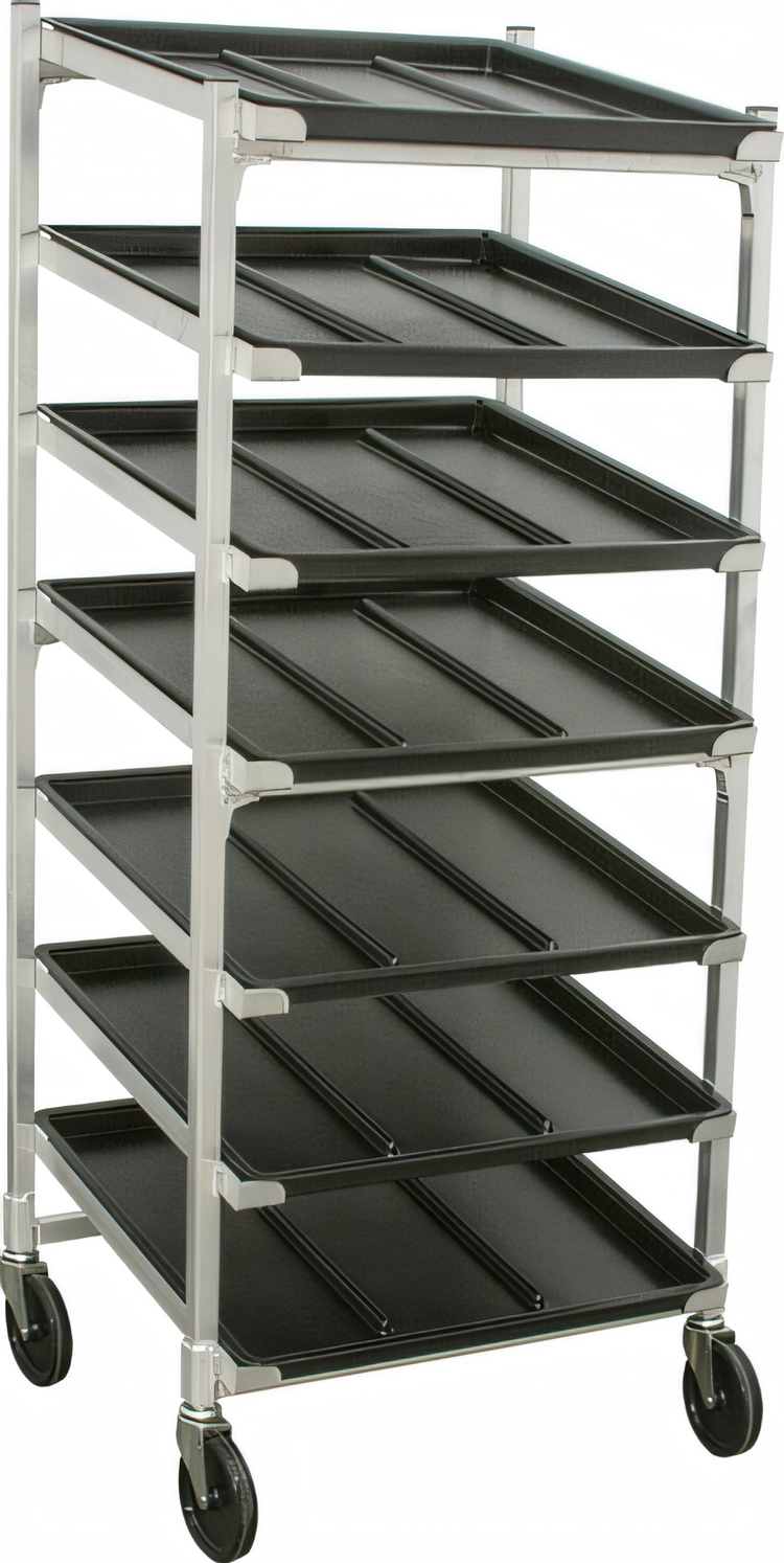 Product image #1 for DoughXpress DXDC-5 Dough Ball Storage Cart with 7 Slanted Trays, 63-Tub Capacity