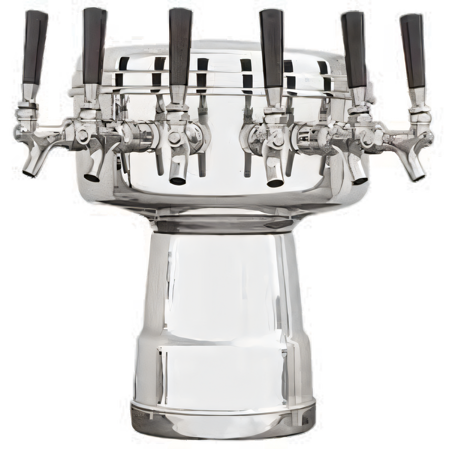 Product image #1 for Micro Matic Mushroom 6-Faucet Stainless Steel Countertop Glycol-Cooled Draft Beer Tower