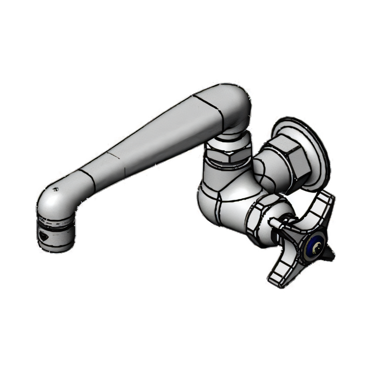 Product image #1 for T&S Brass B-0216 Wall-Mount Single-Temperature Pantry Faucet with 6-Inch Swivel Cast Spout