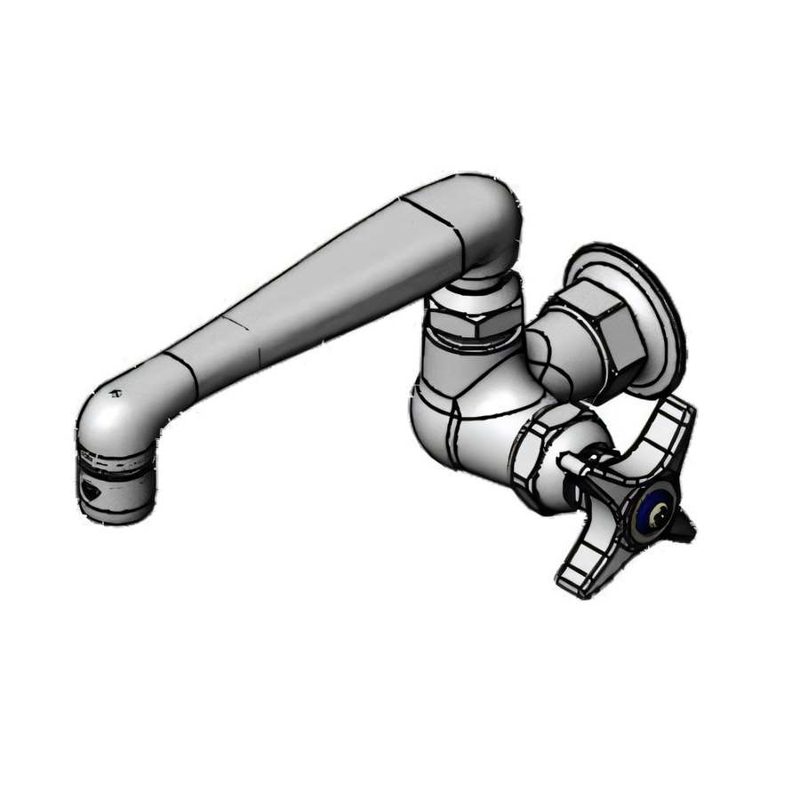 Product image #1 for T&S Brass B-0216 Wall-Mount Single-Temperature Pantry Faucet with 6-Inch Swivel Cast Spout