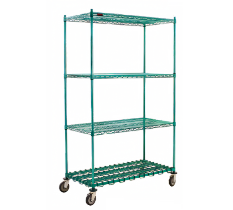 Product image #1 for EagleGard Mobile 4-Tier Wire Shelving Starter Unit with Dunnage Shelf, 48 x 24 x 79 Inches