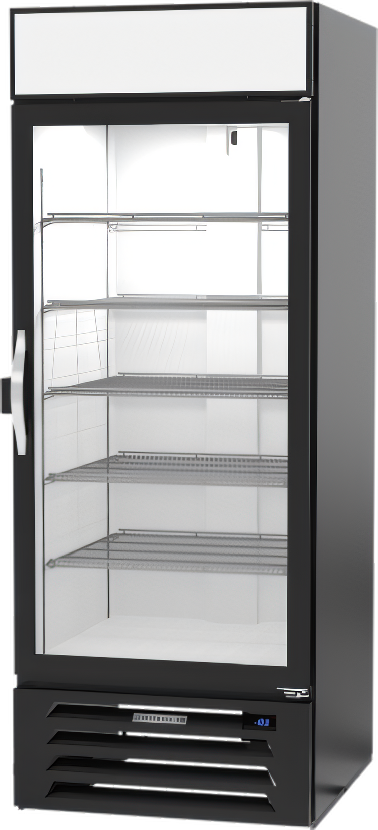 Product image #1 for Beverage-Air MarketMax IQ 30-Inch One-Section Reach-In Glass Door Freezer Merchandiser with Electronic Smart Lock, Black