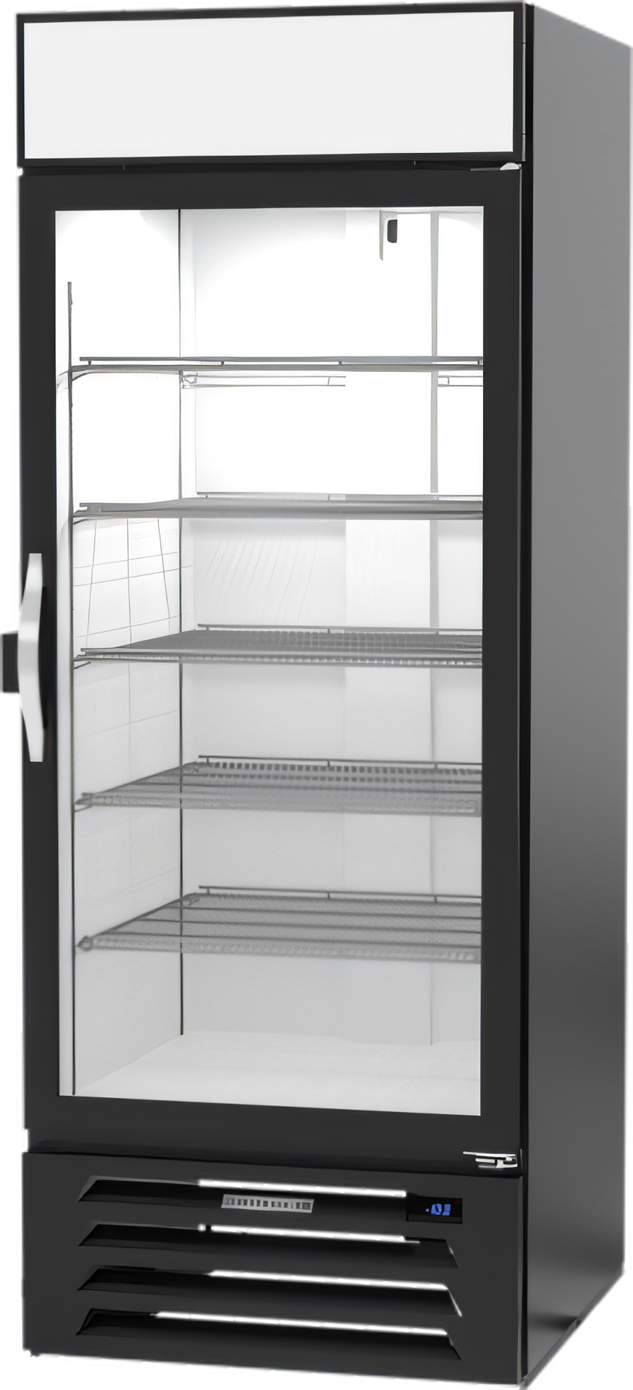 Product image #1 for Beverage-Air MarketMax IQ 30-Inch One-Section Reach-In Glass Door Freezer Merchandiser with Electronic Smart Lock, Black