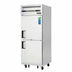 Thumbnail image #1 for Everest Refrigeration ESRFH2 One-Section Dual Temperature Reach-In Refrigerator/Freezer Combo with Top-Mounted Compressor and Half Doors