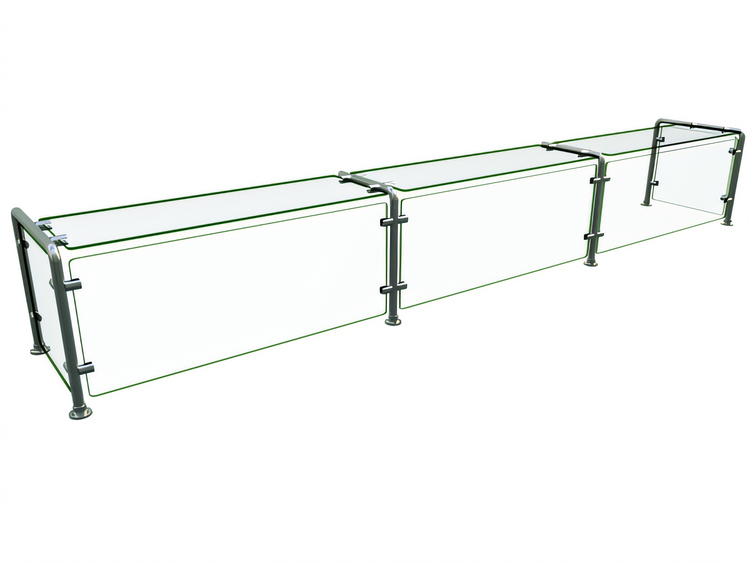 Product image #1 for Hatco Flav-R-Shield Full-Service Pass-Over Single-Sided Food Shield, 3-Bay, 108 x 18 x 17.25 in.