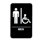 Thumbnail image #1 for Vollrath 5631 Men/Accessible Restroom Sign, Braille, 6 x 9 in, White on Black