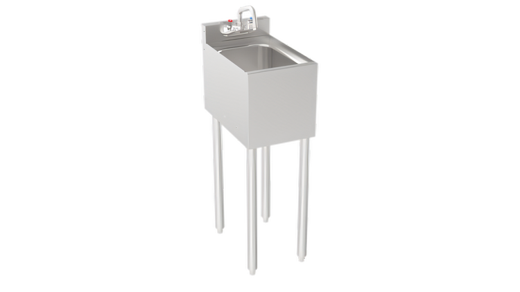 Product image #1 for Krowne Silver Series One-Compartment Freestanding Underbar Bar Sink with Faucet, 12 Inch Wide