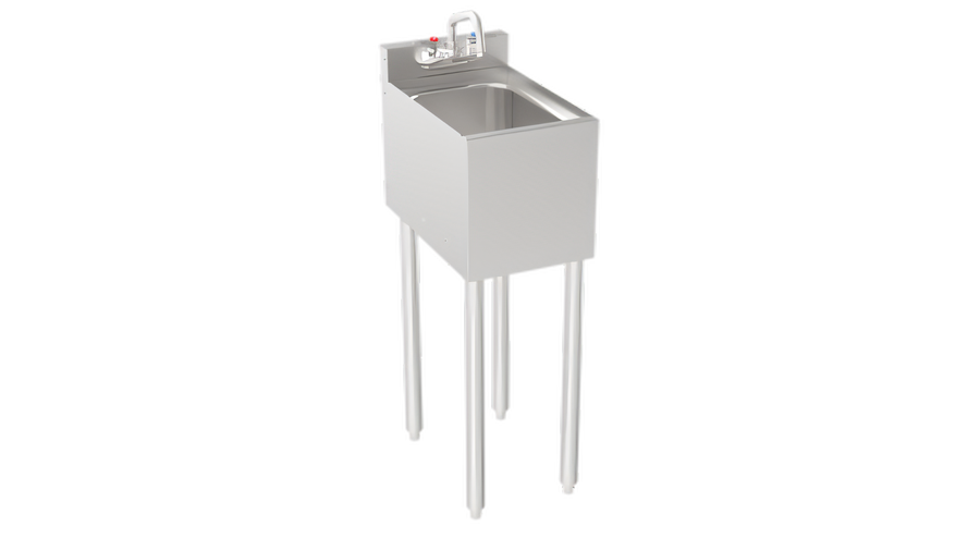 Product image #1 for Krowne Silver Series One-Compartment Freestanding Underbar Bar Sink with Faucet, 12 Inch Wide