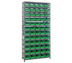 Thumbnail image #1 for Quantum Heavy-Duty Stationary Wire Shelving Unit with 13 Shelves and 60 Bins, 36 x 12 x 75 Inches