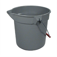 Rubbermaid Commercial BRUTE 10-Quart Round Bucket with Molded Graduations, Gray