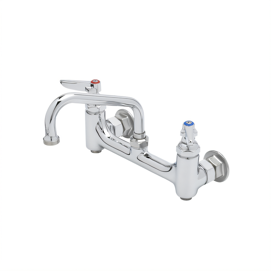 Product image #1 for T&S Brass B-0232-BST Wall-Mounted Sink/Pantry Mixing Faucet with 6-Inch Swing Nozzle, 8-Inch Centers