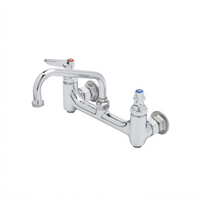 T&S Brass B-0232-BST Wall-Mounted Sink/Pantry Mixing Faucet with 6-Inch Swing Nozzle, 8-Inch Centers