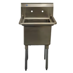 Thumbnail image #1 for Serv-Ware E1CWP2424-V 1-Compartment Economy Stainless Steel Floor Sink, 24 x 24 x 14-Inch Bowl, 304 Series, 18-Gauge