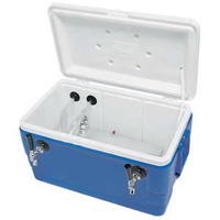 Micro Matic USA 48-Quart Cold Plate Beer Cooler with 2 Faucets, Blue Plastic Ice Chest
