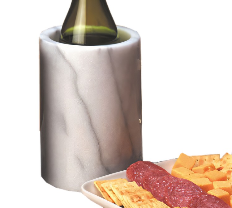 Product image #1 for White Marble Insulated Wine Cooler Bucket for 1 Bottle