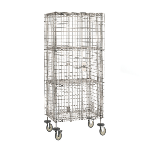Product image #1 for Super Erecta Mobile Stainless Steel Security Unit with 2 Intermediate Shelves