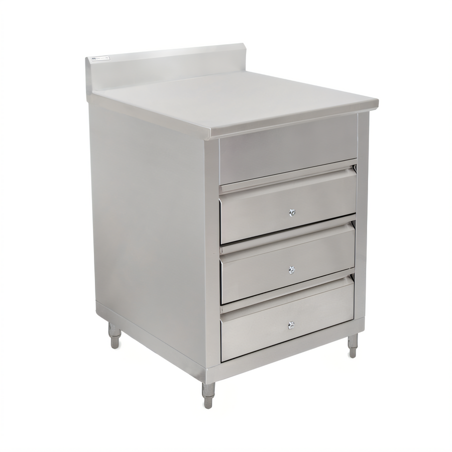 Product image #1 for John Boos 24-Inch x 30-Inch Stainless Steel Drawer Cabinet with 3 Drawers and 5-Inch Backsplash