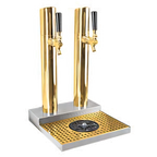 Thumbnail image #1 for Micro Matic USA Skyline BS-SKY-2PVDKR 2-Faucet Countertop Glycol-Cooled Draft Beer Station with Glass Rinser, PVD Brass Finish