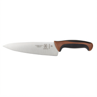 Mercer Culinary Millennia Colors 8-Inch Stamped Chef's Knife, High Carbon Japanese Steel, Brown Handle