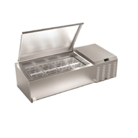 Serv-Ware 60-Inch Refrigerated Topping Rail with 12 GN 1/6 Pan Capacity, 304 Stainless Steel, 115V