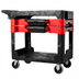 Thumbnail image #1 for Rubbermaid Commercial Black Two-Shelf Trades Cart with Parts Boxes, Bins and 5-Inch Casters