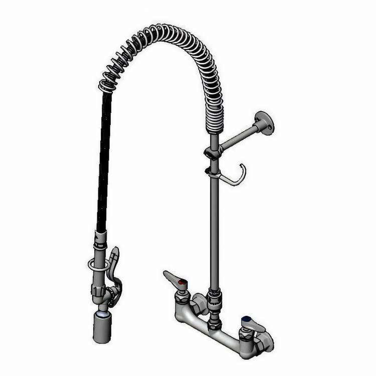 Product image #1 for T&S Brass EasyInstall Wall-Mount Pre-Rinse Unit with 8-Inch Centers and 0.65 GPM Spray Valve